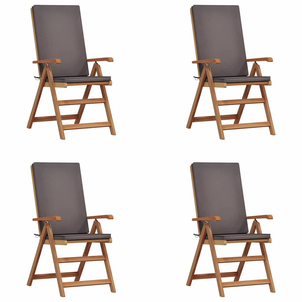 Tuinstoel 4 pcs Bruin en Grijs 57 x 71.5 x 104 cm is nu te koop bij PeponiXL, paradijselijk wonen!