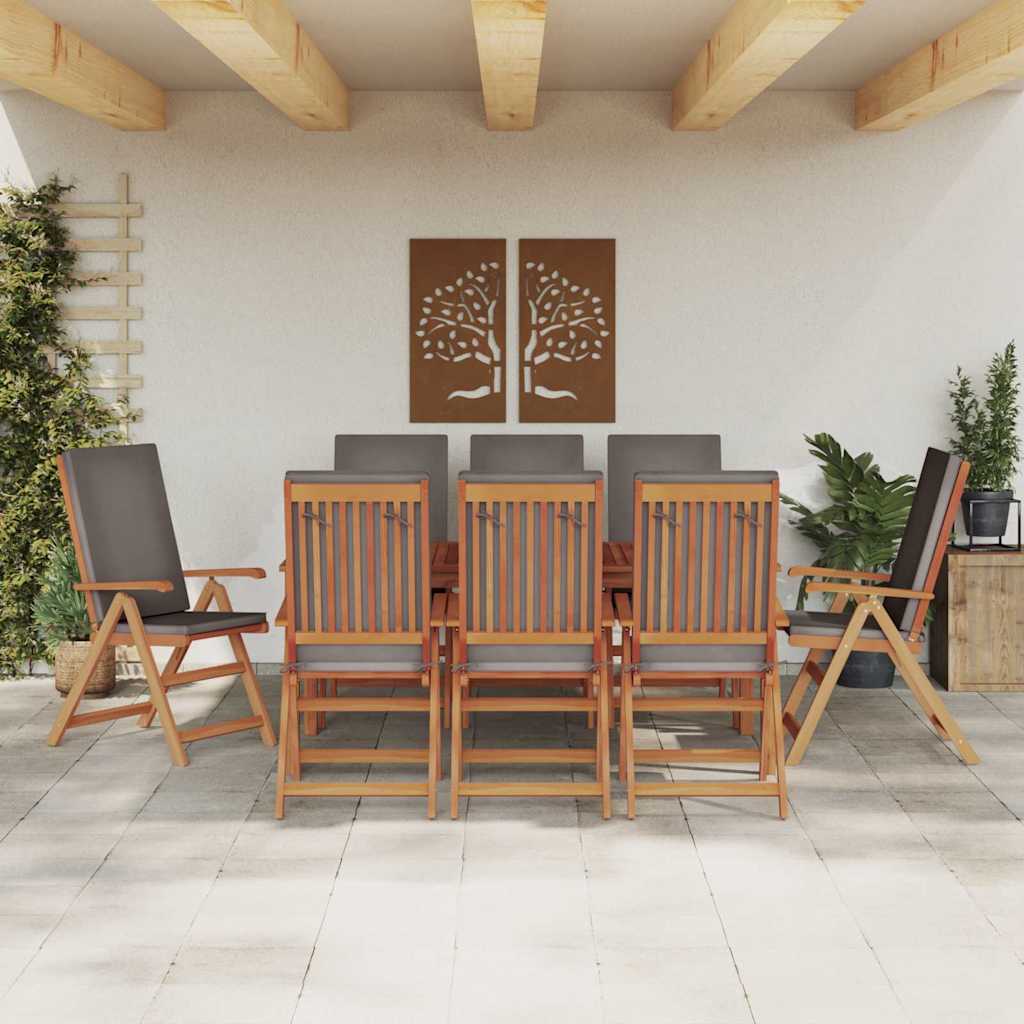 Tuinstoel 8 pcs Bruin en Grijs 57 x 71.5 x 104 cm is nu te koop bij PeponiXL, paradijselijk wonen!