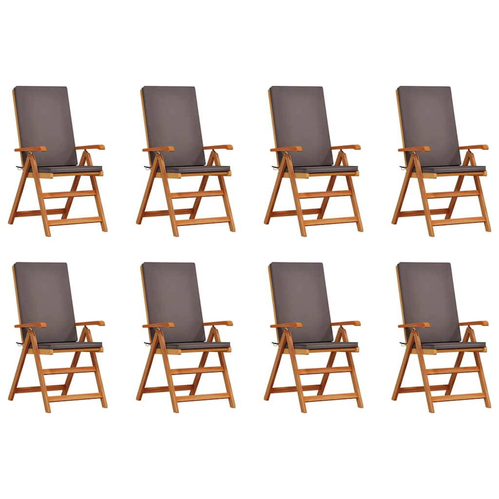Tuinstoel 8 pcs Bruin en Grijs 57 x 71.5 x 104 cm is nu te koop bij PeponiXL, paradijselijk wonen!