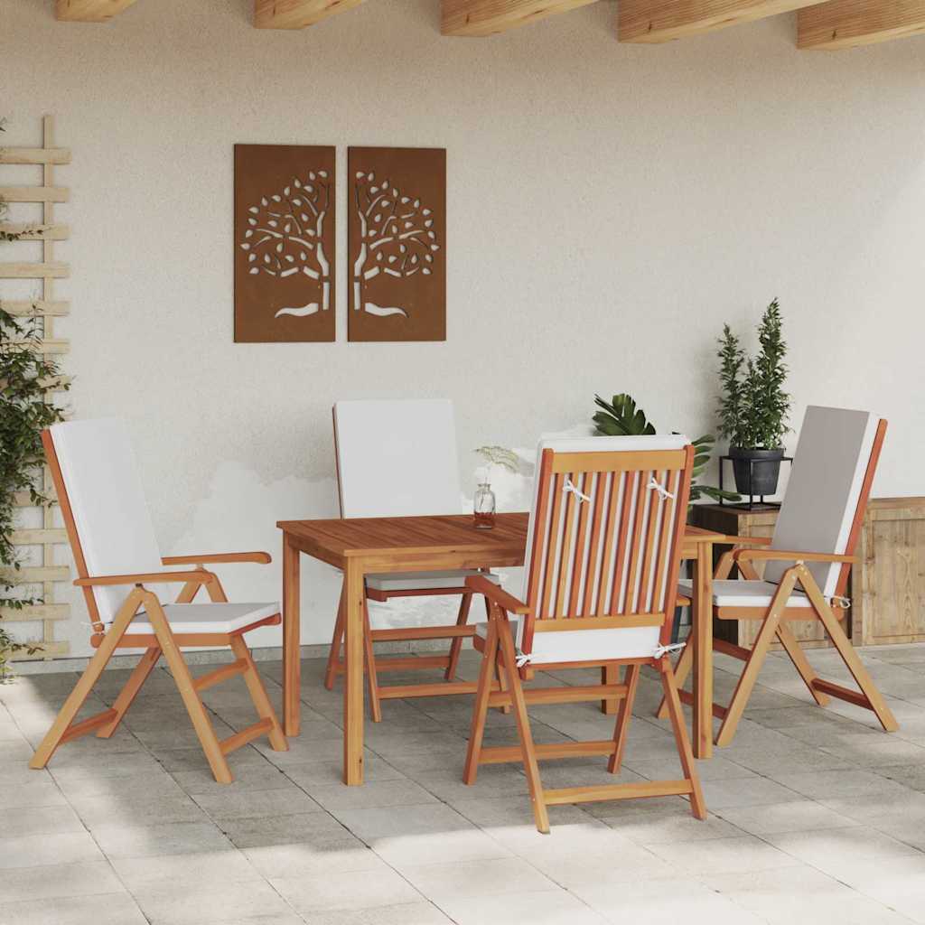 Tuinstoel 4 pcs Bruin en wit 57 x 71.5 x 104 cm is nu te koop bij PeponiXL, paradijselijk wonen!