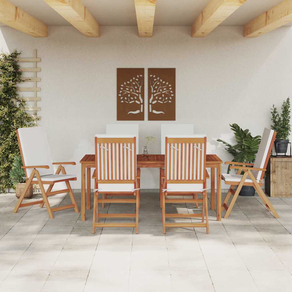 Tuinstoel 6 pcs Bruin en wit 57 x 71.5 x 104 cm is nu te koop bij PeponiXL, paradijselijk wonen!