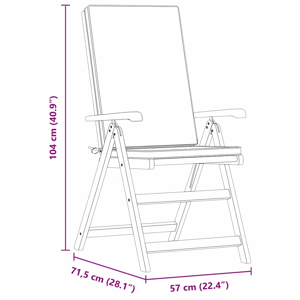 Tuinstoel 6 pcs Bruin en wit 57 x 71.5 x 104 cm is nu te koop bij PeponiXL, paradijselijk wonen!