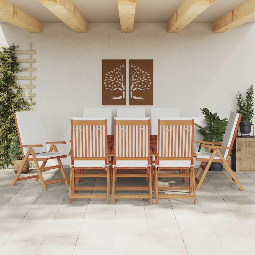 Tuinstoel 8 pcs Bruin en wit 57 x 71.5 x 104 cm is nu te koop bij PeponiXL, paradijselijk wonen!