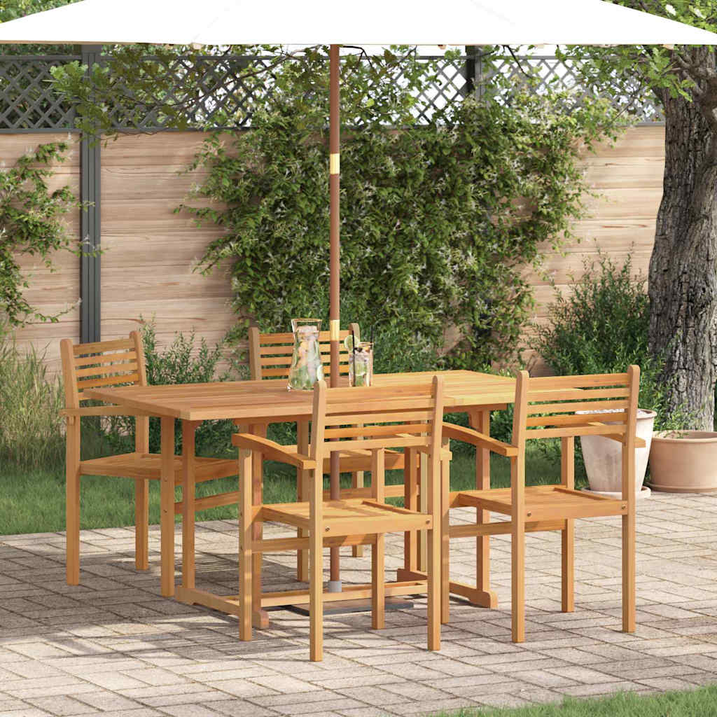 Tuin eettafelset 5 pcs Naturel Massief Acaciahout is nu te koop bij PeponiXL, paradijselijk wonen!