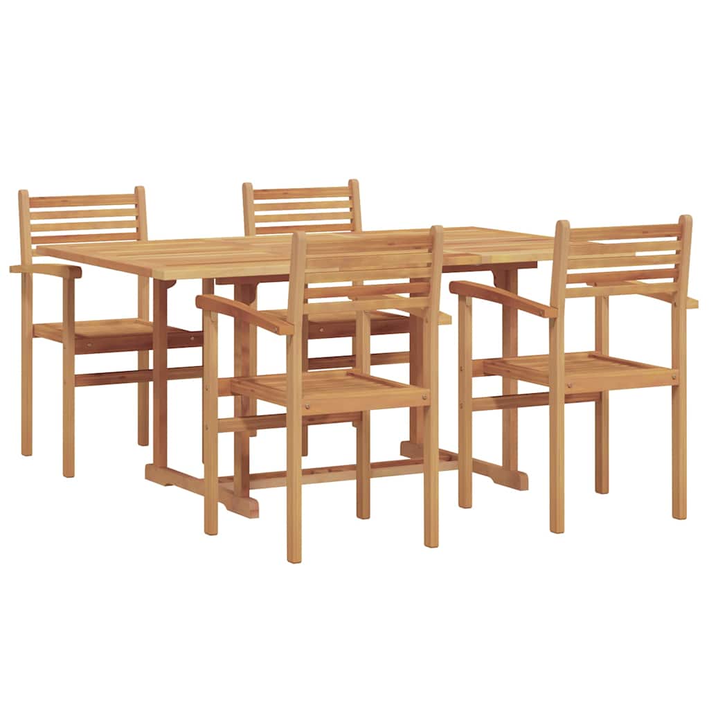 Tuin eettafelset 5 pcs Naturel Massief Acaciahout is nu te koop bij PeponiXL, paradijselijk wonen!