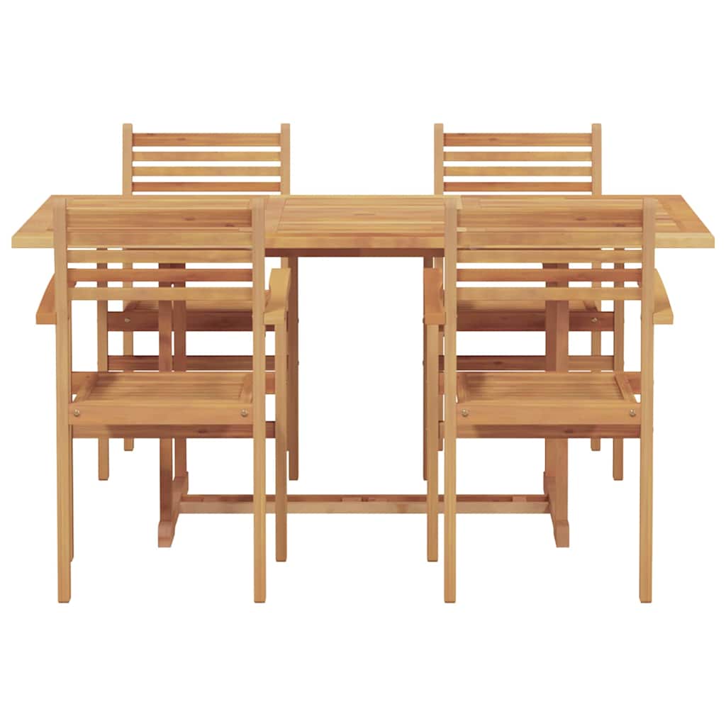 Tuin eettafelset 5 pcs Naturel Massief Acaciahout is nu te koop bij PeponiXL, paradijselijk wonen!