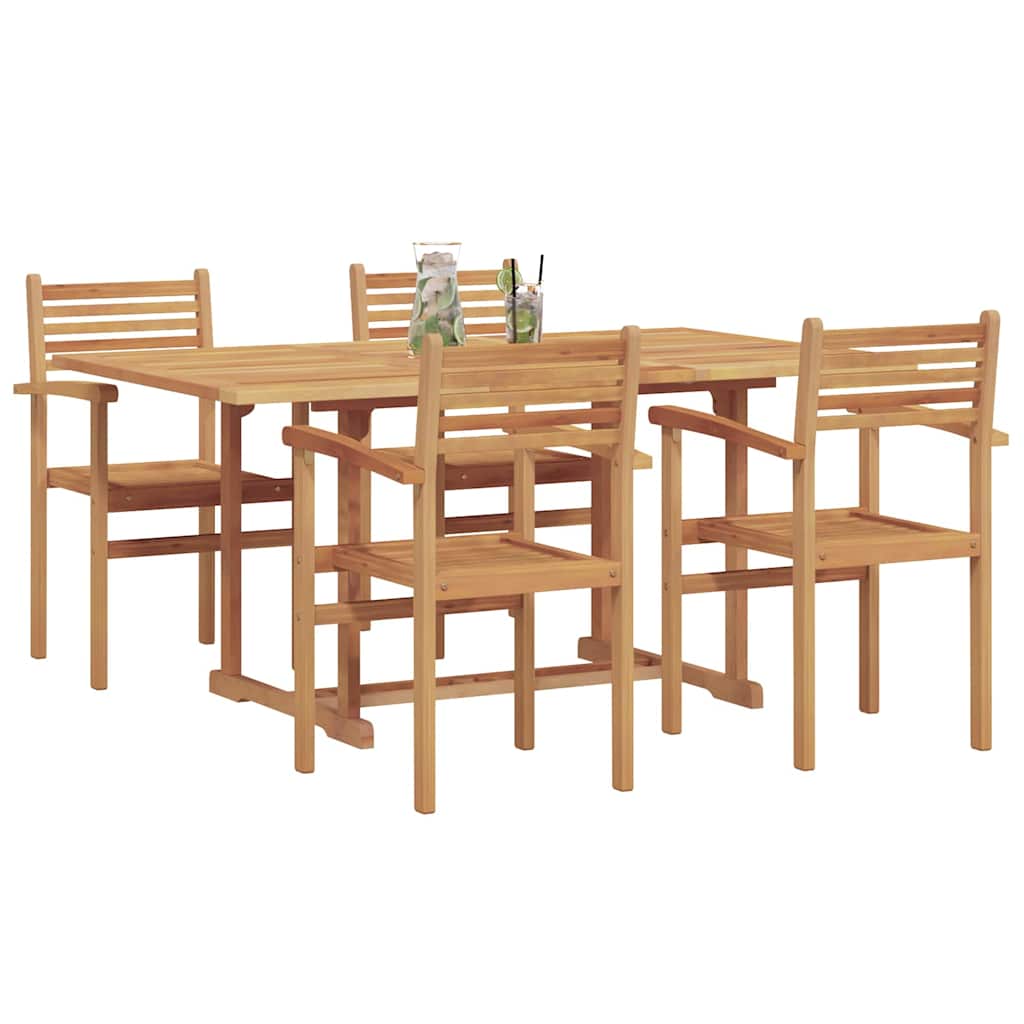 Tuin eettafelset 5 pcs Naturel Massief Acaciahout is nu te koop bij PeponiXL, paradijselijk wonen!