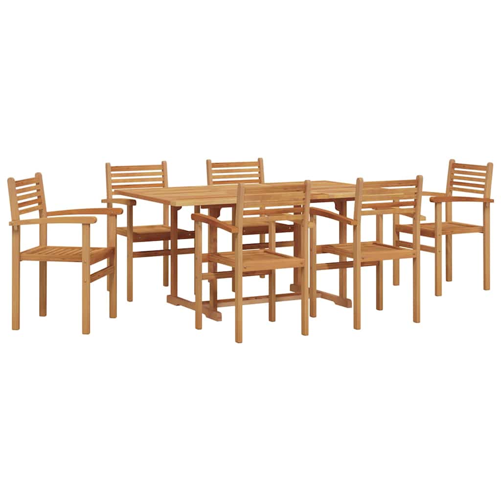 Tuin eettafelset 7 pcs Naturel Massief Acaciahout is nu te koop bij PeponiXL, paradijselijk wonen!