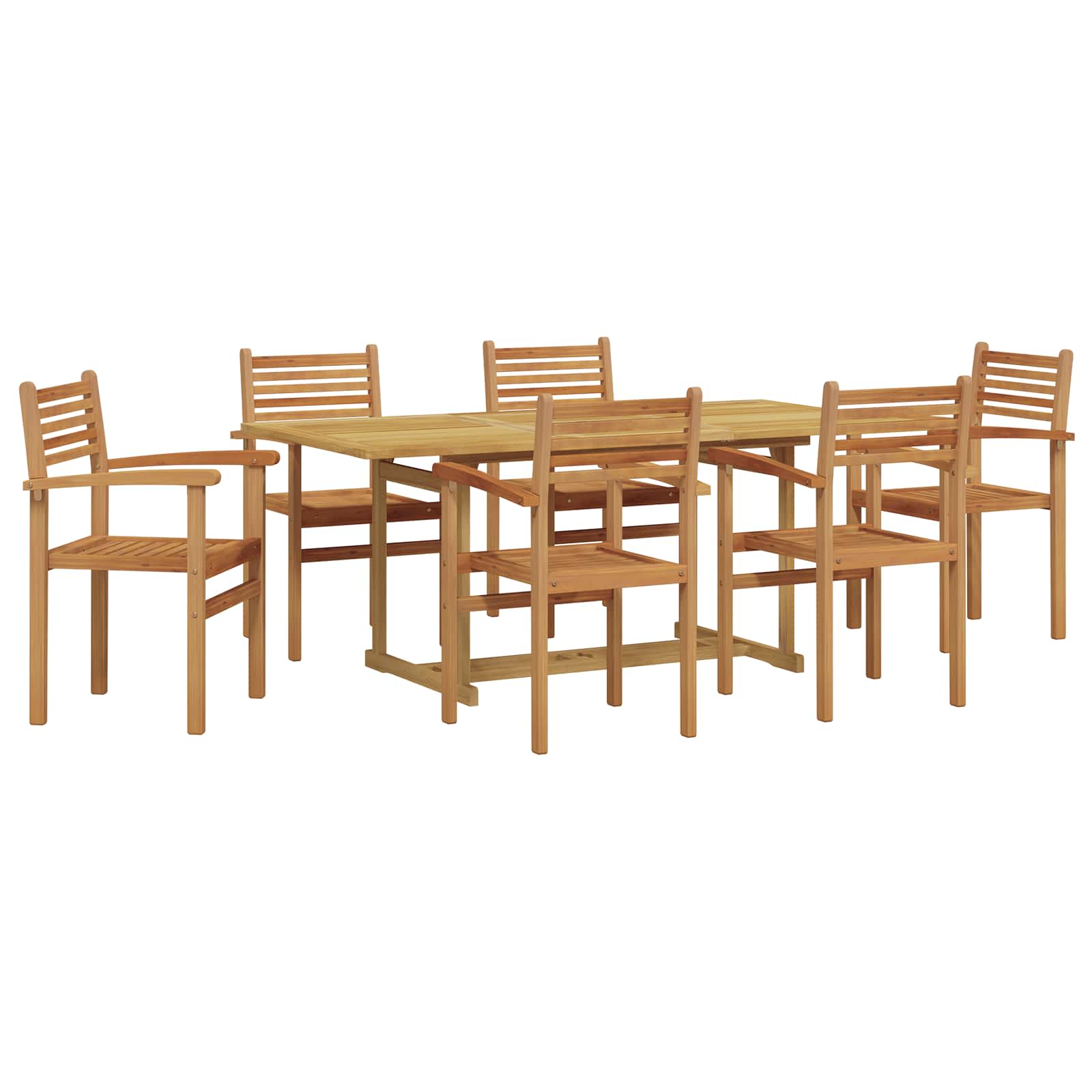 Tuin eettafelset 7 pcs Bruin Massief Teakhout is nu te koop bij PeponiXL, paradijselijk wonen!