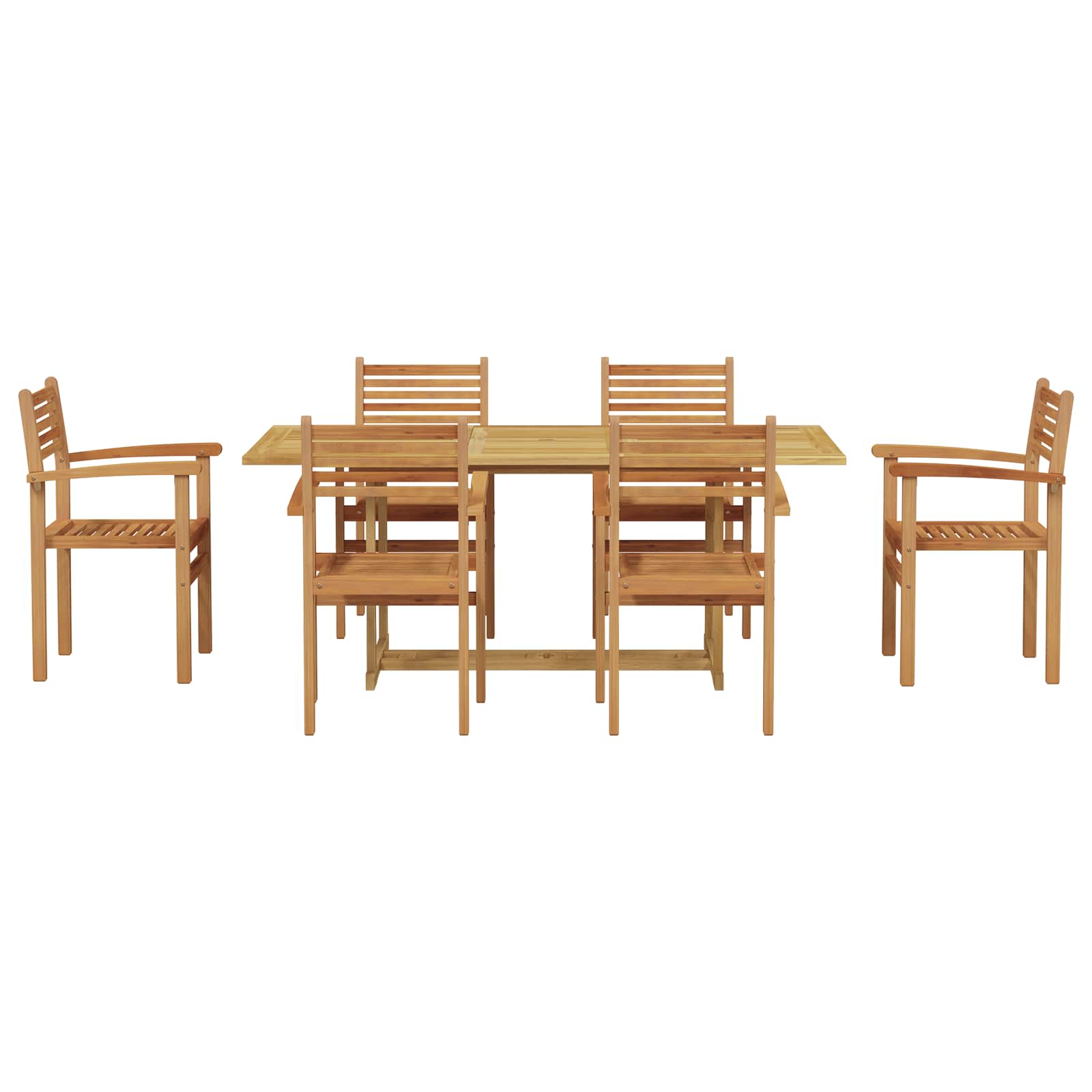 Tuin eettafelset 7 pcs Bruin Massief Teakhout is nu te koop bij PeponiXL, paradijselijk wonen!