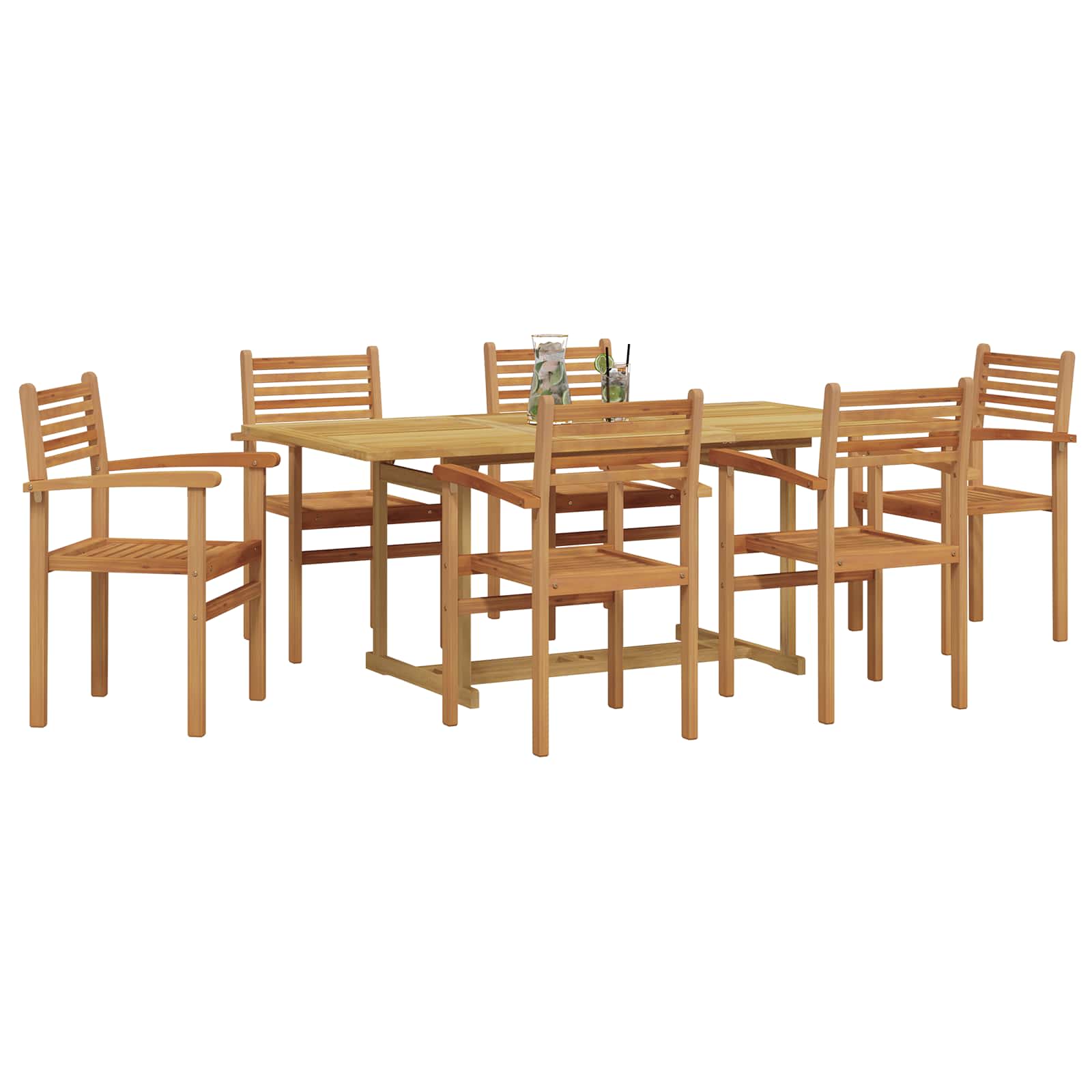 Tuin eettafelset 7 pcs Bruin Massief Teakhout is nu te koop bij PeponiXL, paradijselijk wonen!