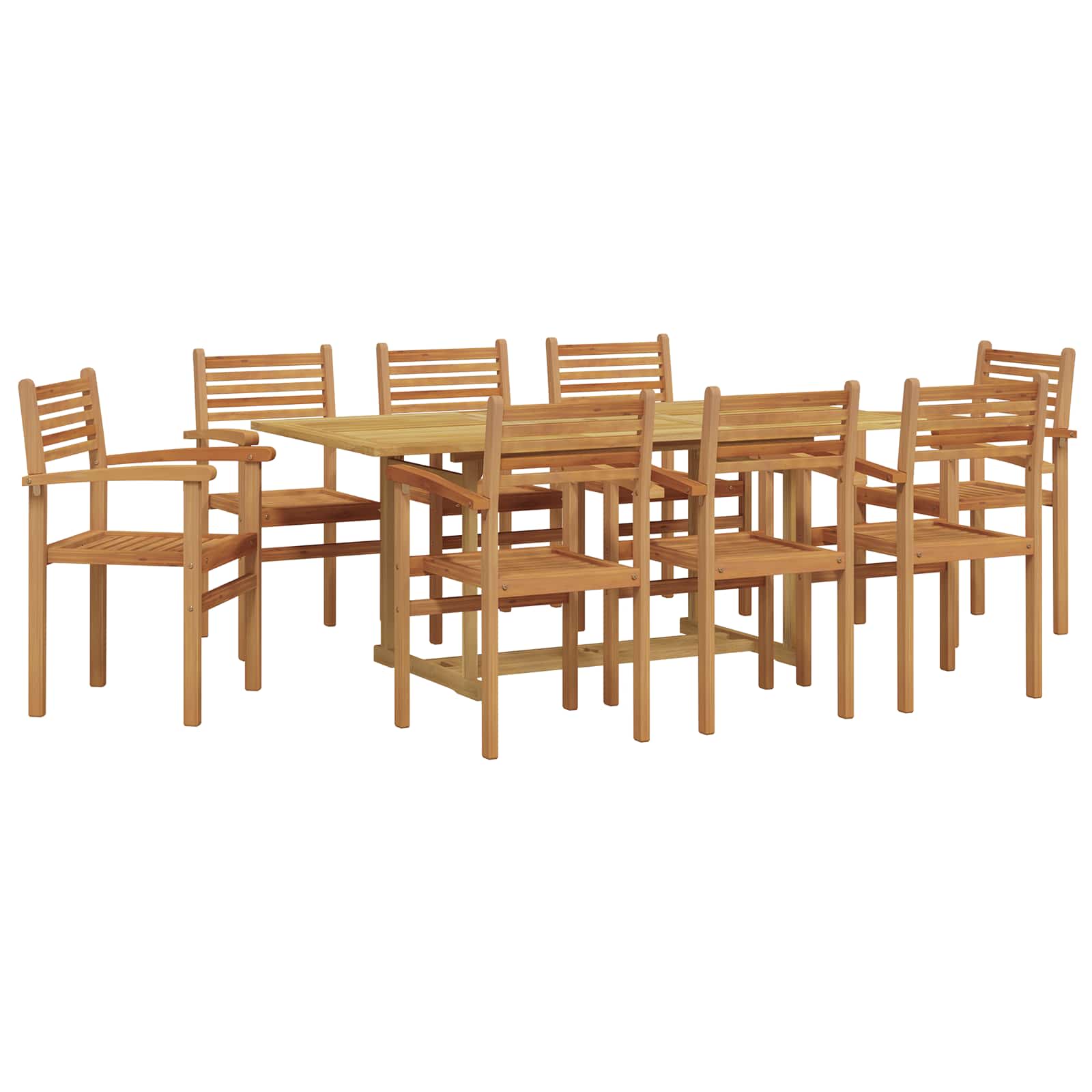 Tuin eettafelset 9 pcs Bruin Massief Teakhout is nu te koop bij PeponiXL, paradijselijk wonen!