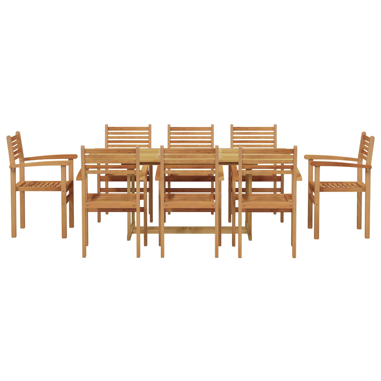 Tuin eettafelset 9 pcs Bruin Massief Teakhout is nu te koop bij PeponiXL, paradijselijk wonen!
