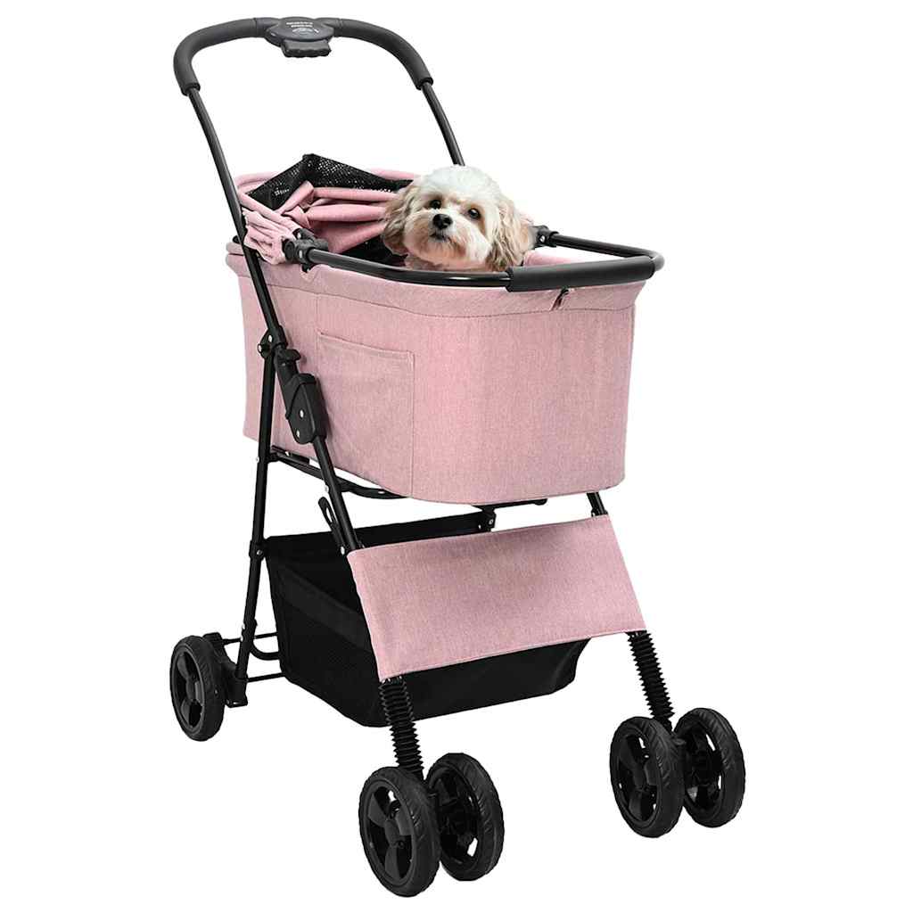 Opvouwbare Huisdierenwagen Verstelbaar Roze 81 x 47 x 99 cm is nu te koop bij PeponiXL, paradijselijk wonen!