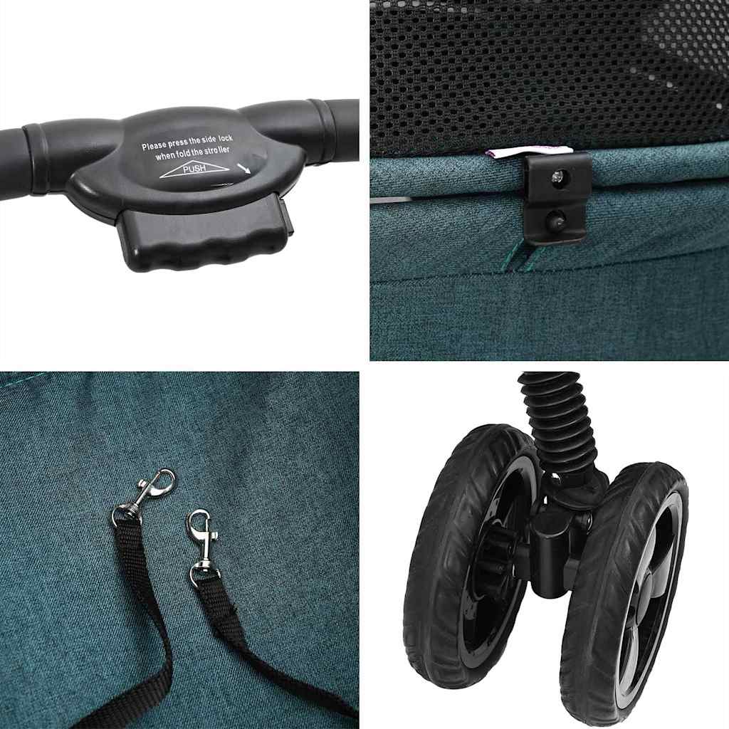 Opvouwbare Huisdierenwagen Verstelbaar Groen 81 x 47 x 99 cm is nu te koop bij PeponiXL, paradijselijk wonen!