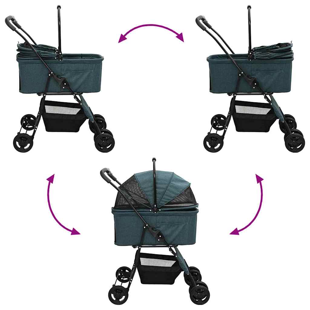 Opvouwbare Huisdierenwagen Verstelbaar Groen 81 x 47 x 99 cm is nu te koop bij PeponiXL, paradijselijk wonen!