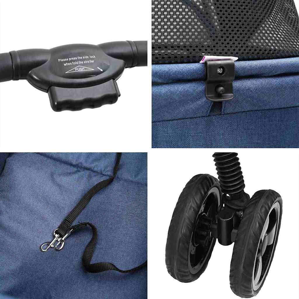 Opvouwbare Huisdierenwagen Verstelbaar Blauw 81 x 47 x 99 cm is nu te koop bij PeponiXL, paradijselijk wonen!