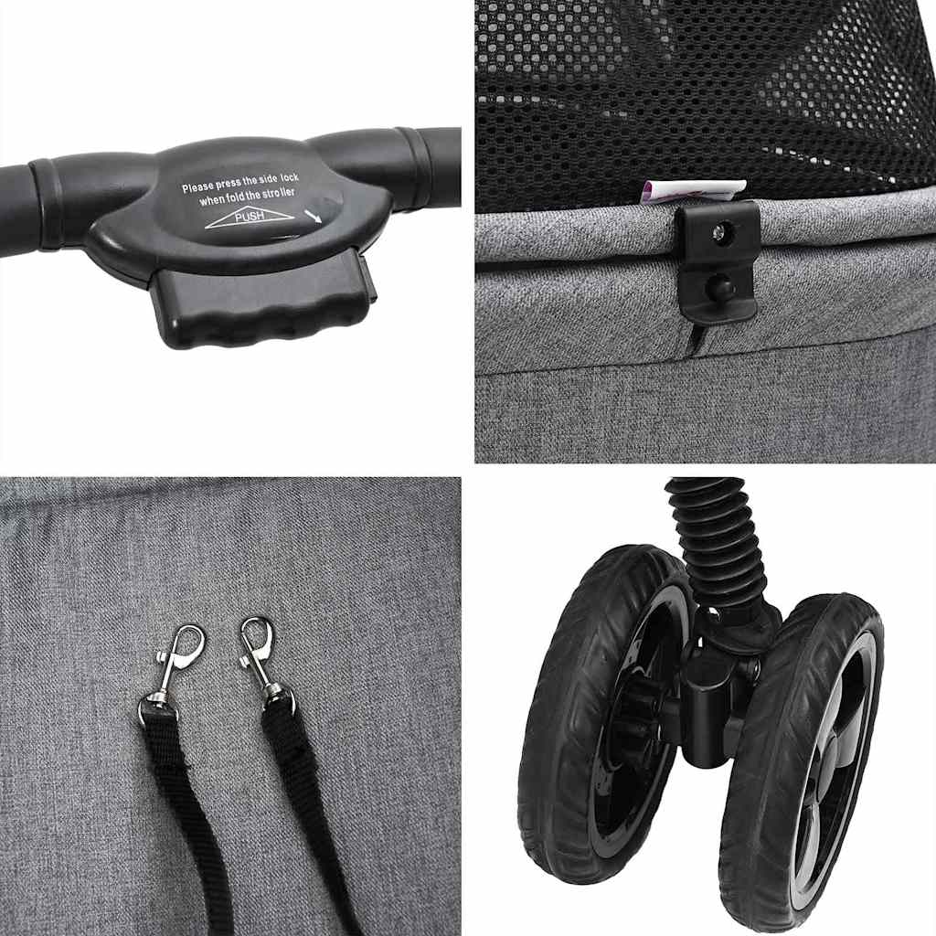 Opvouwbare Huisdierenwagen Verstelbaar Grijs 81 x 47 x 99 cm is nu te koop bij PeponiXL, paradijselijk wonen!