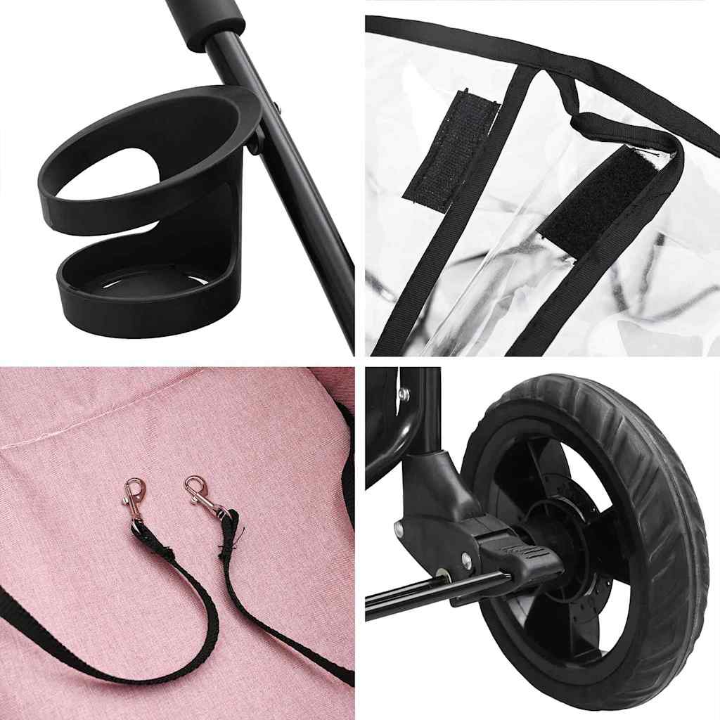 Opvouwbare Huisdierenwagen Verstelbaar Roze 78 x 54 x 101 cm is nu te koop bij PeponiXL, paradijselijk wonen!