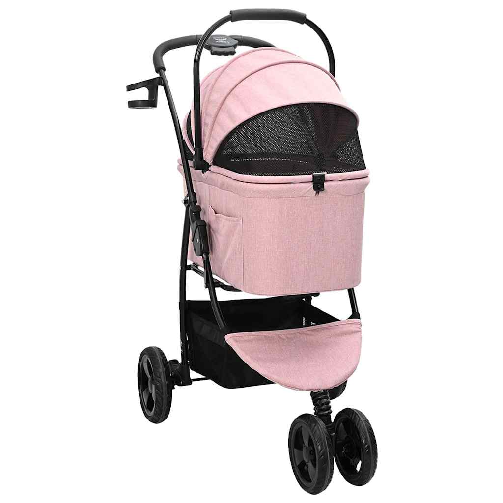 Opvouwbare Huisdierenwagen Verstelbaar Roze 78 x 54 x 101 cm is nu te koop bij PeponiXL, paradijselijk wonen!