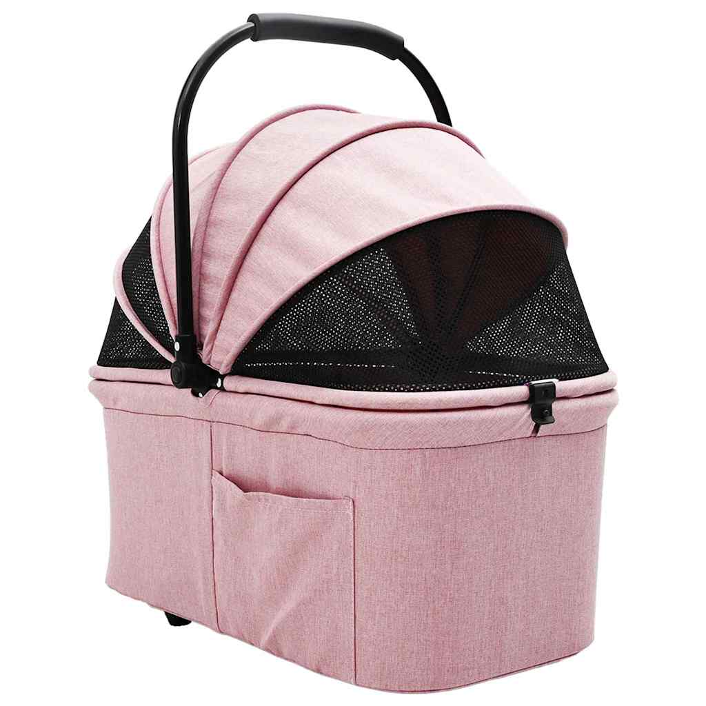 Opvouwbare Huisdierenwagen Verstelbaar Roze 78 x 54 x 101 cm is nu te koop bij PeponiXL, paradijselijk wonen!
