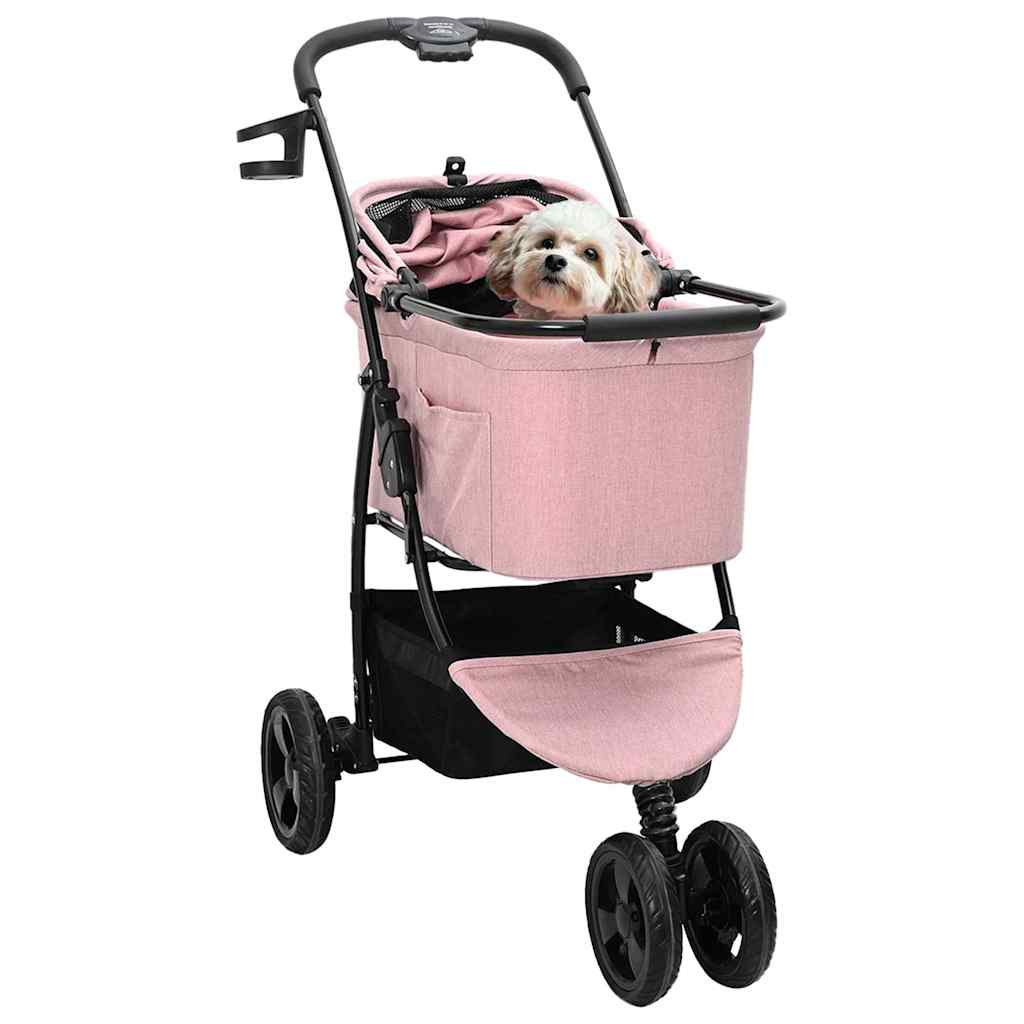 Opvouwbare Huisdierenwagen Verstelbaar Roze 78 x 54 x 101 cm is nu te koop bij PeponiXL, paradijselijk wonen!