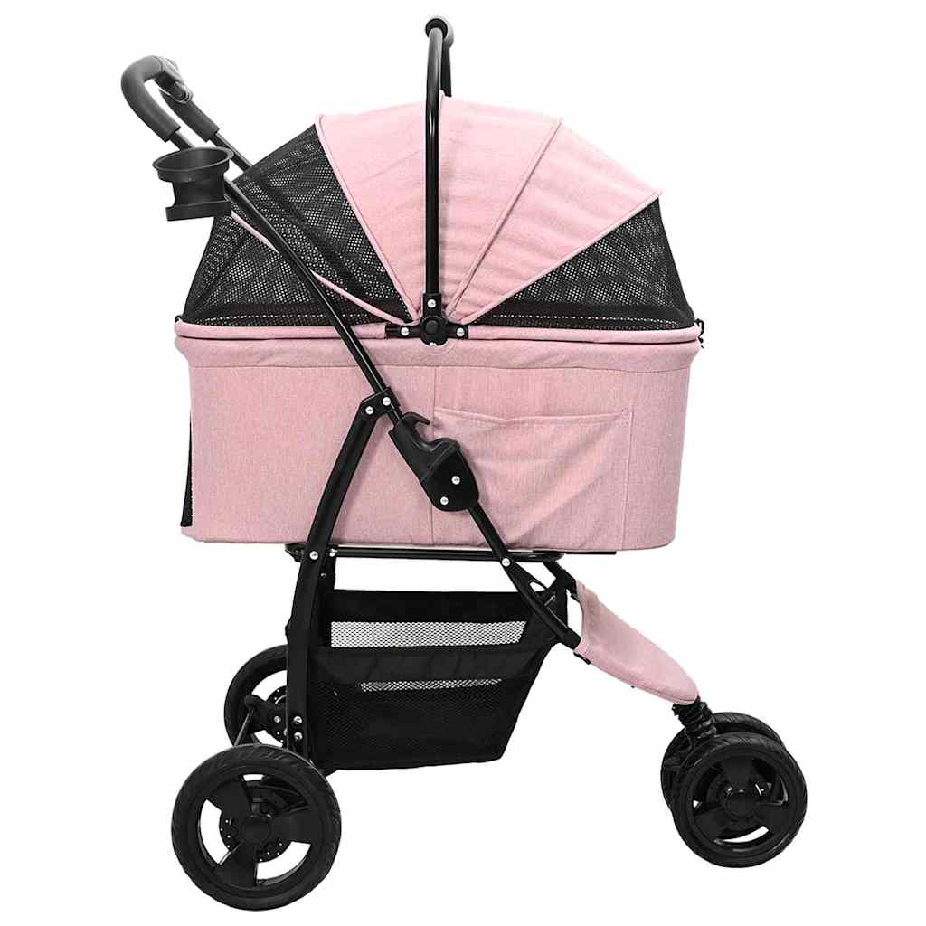 Opvouwbare Huisdierenwagen Verstelbaar Roze 78 x 54 x 101 cm is nu te koop bij PeponiXL, paradijselijk wonen!
