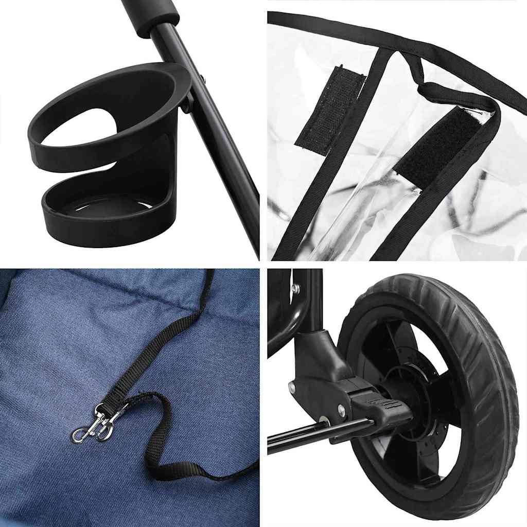 Opvouwbare Huisdierenwagen Verstelbaar Blauw 78 x 54 x 101 cm is nu te koop bij PeponiXL, paradijselijk wonen!