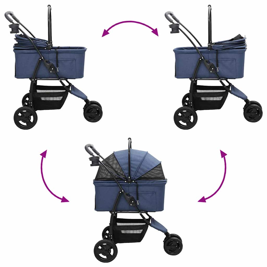 Opvouwbare Huisdierenwagen Verstelbaar Blauw 78 x 54 x 101 cm is nu te koop bij PeponiXL, paradijselijk wonen!