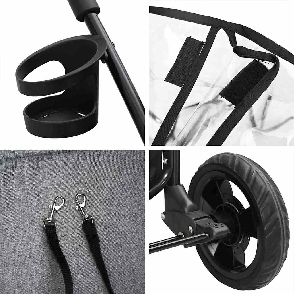 Opvouwbare Huisdierenwagen Verstelbaar Grijs 78 x 54 x 101 cm is nu te koop bij PeponiXL, paradijselijk wonen!