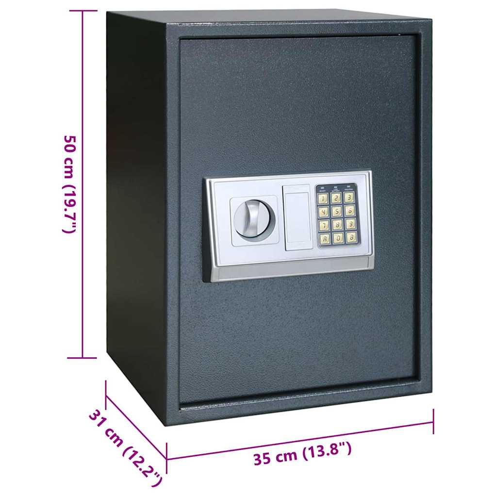 Digitale kluis met slot Donkergrijs 35 x 31 x 50 cm Staal is nu te koop bij PeponiXL, paradijselijk wonen!