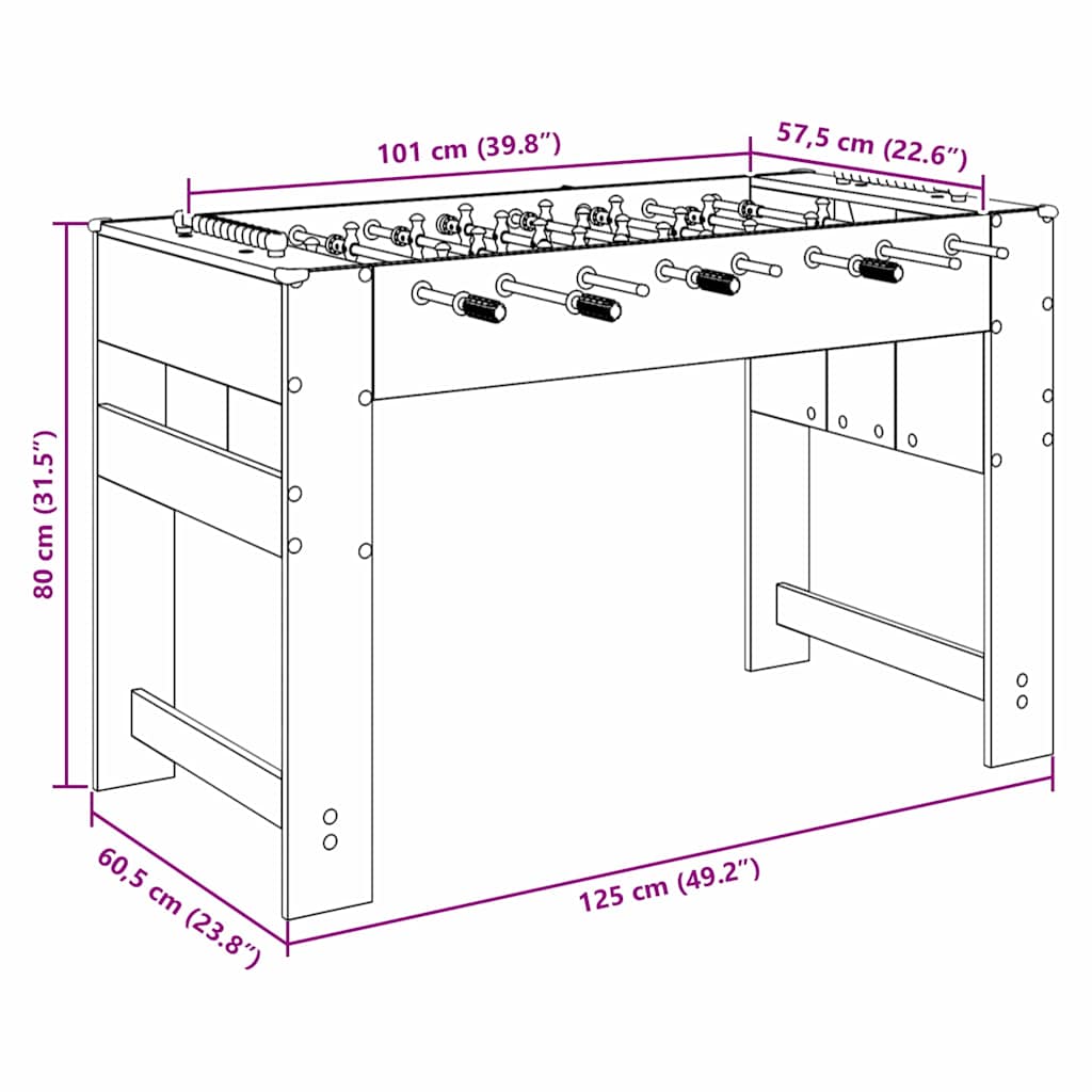 Honkbaltafel Beton Grijs 125 x 60,5 x 80 cm Bewerkt hout is nu te koop bij PeponiXL, paradijselijk wonen!