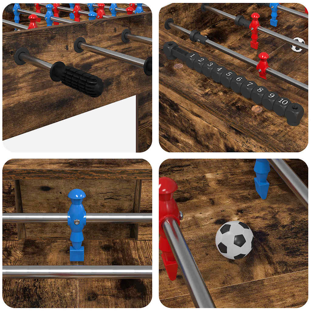 Voetbaltafel Gerookt eiken 125 x 60,5 x 80 cm Bewerkt hout is nu te koop bij PeponiXL, paradijselijk wonen!