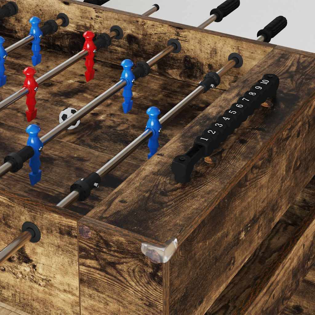 Voetbaltafel Gerookt eiken 125 x 60,5 x 80 cm Bewerkt hout is nu te koop bij PeponiXL, paradijselijk wonen!