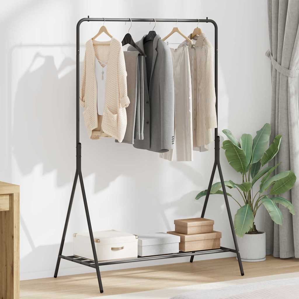 Kledingrek met opslag Zwart 100 x 56 x 154 cm Staal is nu te koop bij PeponiXL, paradijselijk wonen!