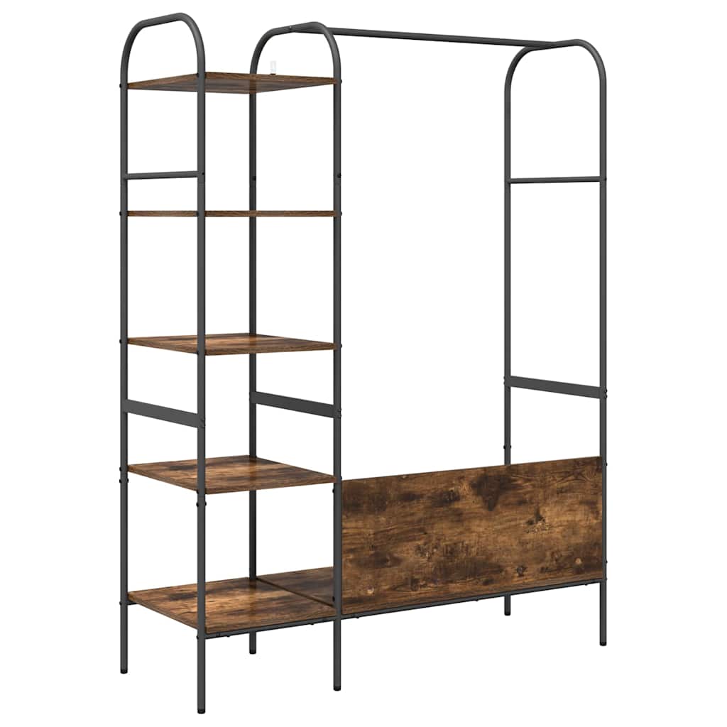 Kledingrek met plank Bruin Eiken 120 x 44 x 160 cm Bewerkt hout is nu te koop bij PeponiXL, paradijselijk wonen!