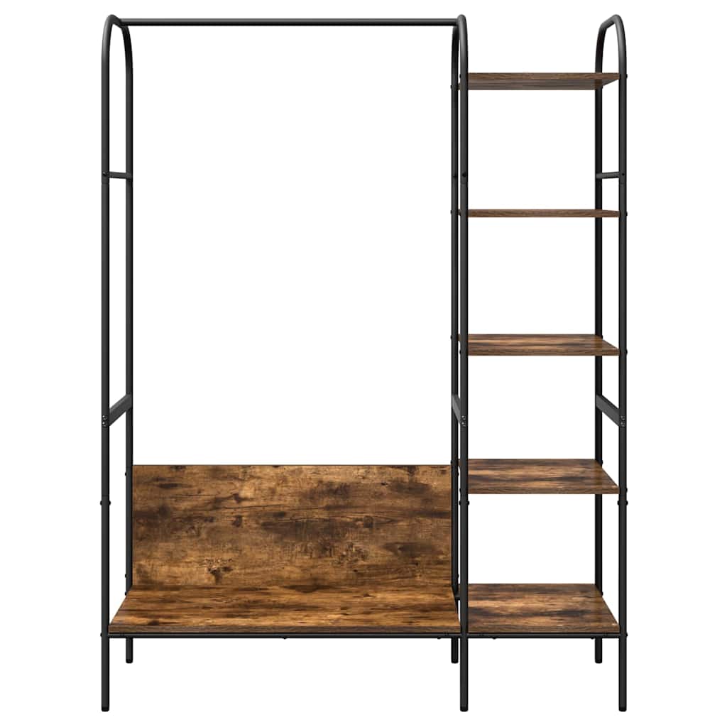 Kledingrek met plank Bruin Eiken 120 x 44 x 160 cm Bewerkt hout is nu te koop bij PeponiXL, paradijselijk wonen!