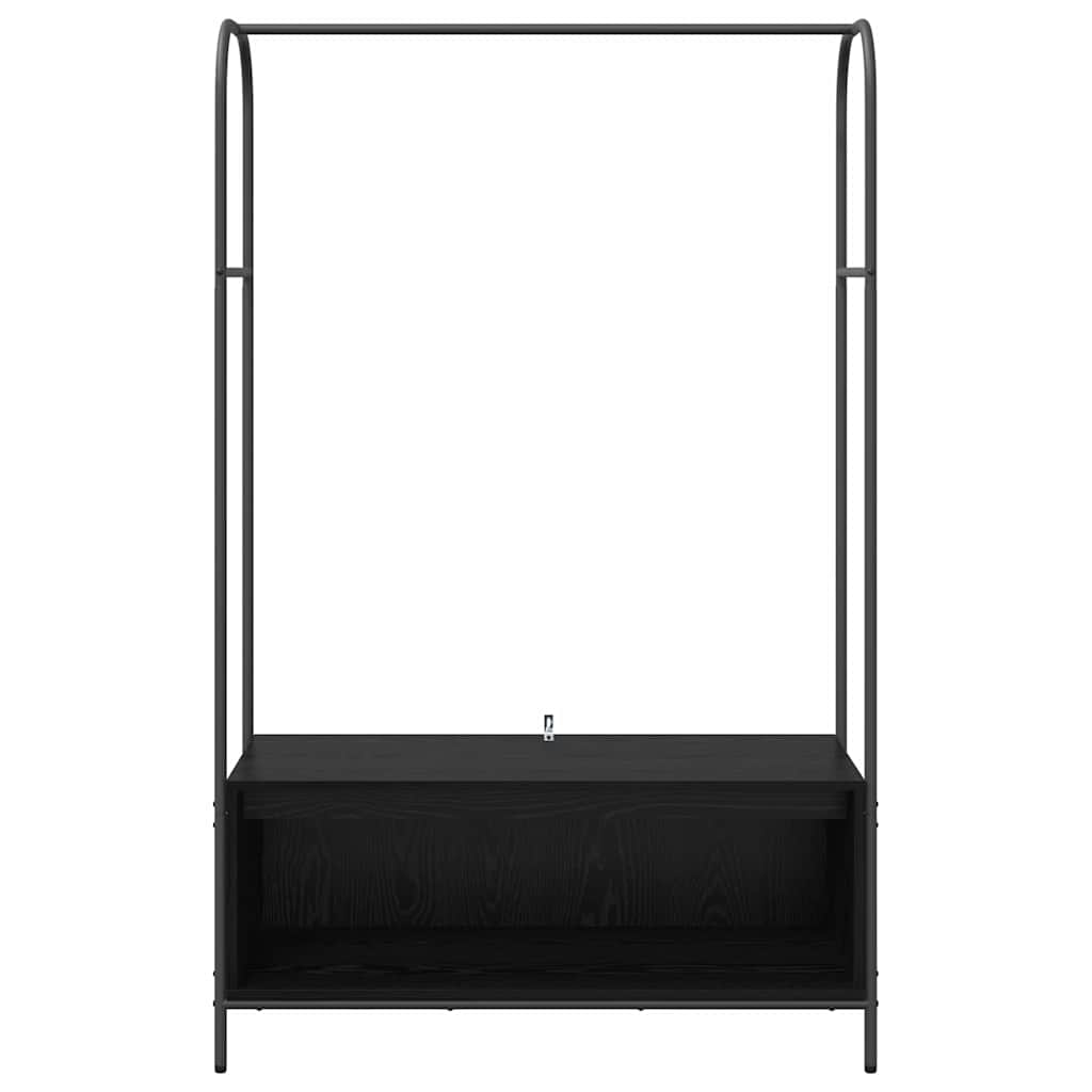 Kledingrek met opslag Zwart 100 x 44 x 160 cm Bewerkt hout is nu te koop bij PeponiXL, paradijselijk wonen!