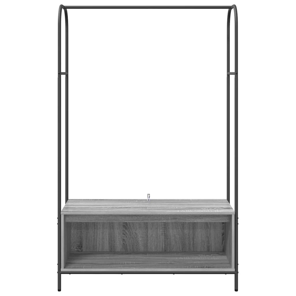Kledingrek met opslag Grijs 100 x 44 x 160 cm Bewerkt hout is nu te koop bij PeponiXL, paradijselijk wonen!