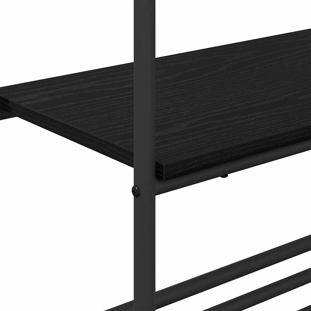 Kledingrek met plank Zwart Eiken 60 x 30 x 171 cm Bewerkt hout is nu te koop bij PeponiXL, paradijselijk wonen!