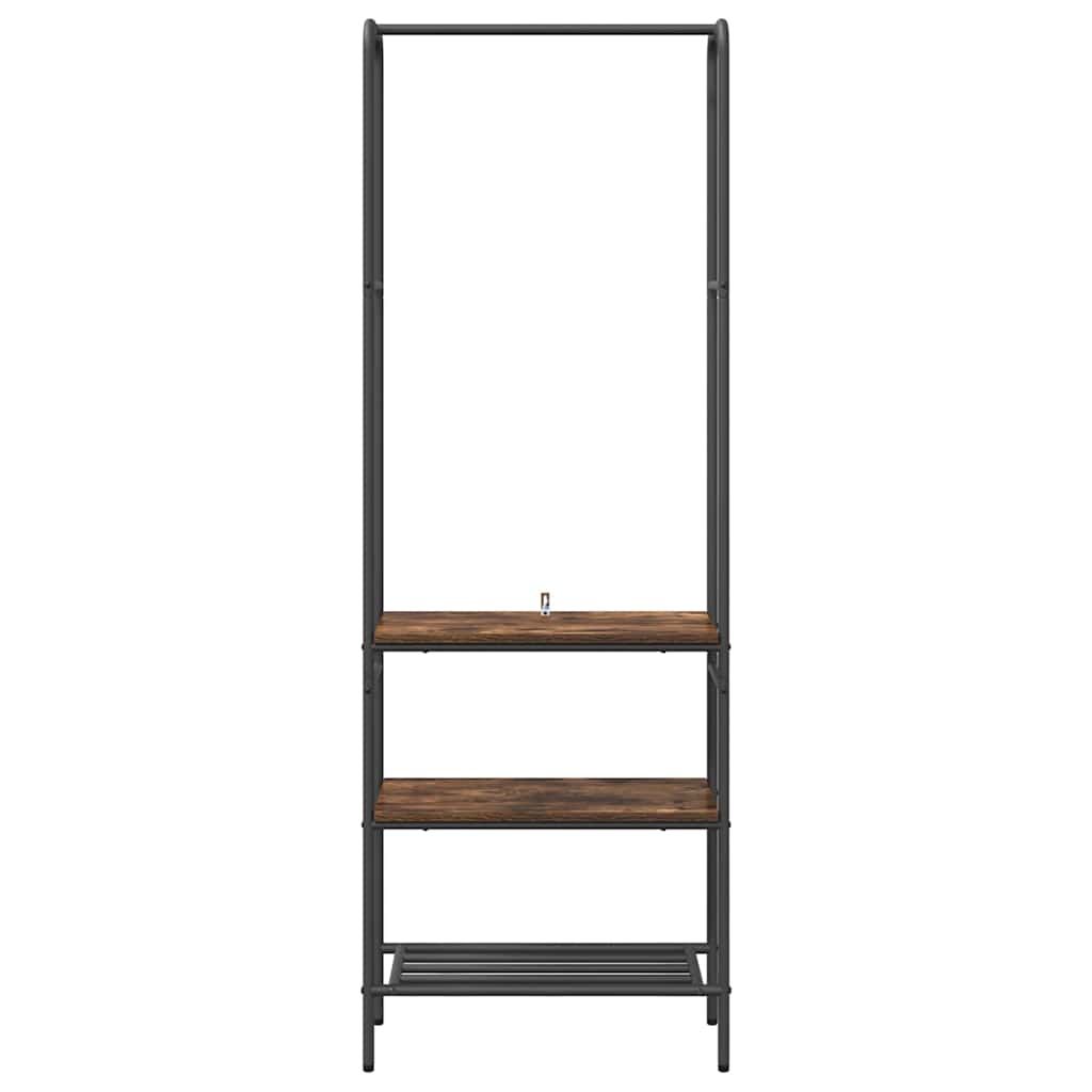 Kledingrek Gerookt eiken 60 x 30 x 171 cm Bewerkt hout is nu te koop bij PeponiXL, paradijselijk wonen!