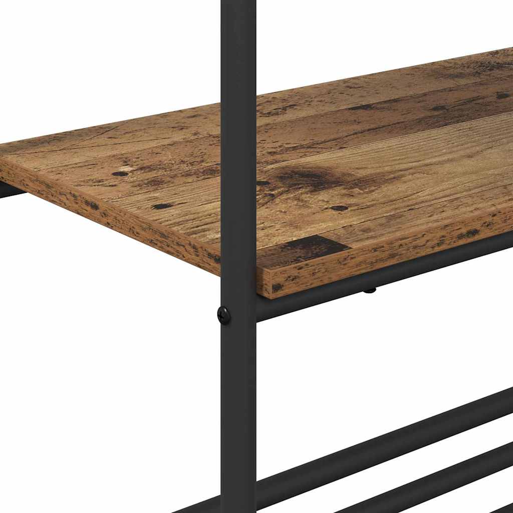 Kledingrek met plank Oud hout 60 x 30 x 171 cm Bewerkt hout is nu te koop bij PeponiXL, paradijselijk wonen!