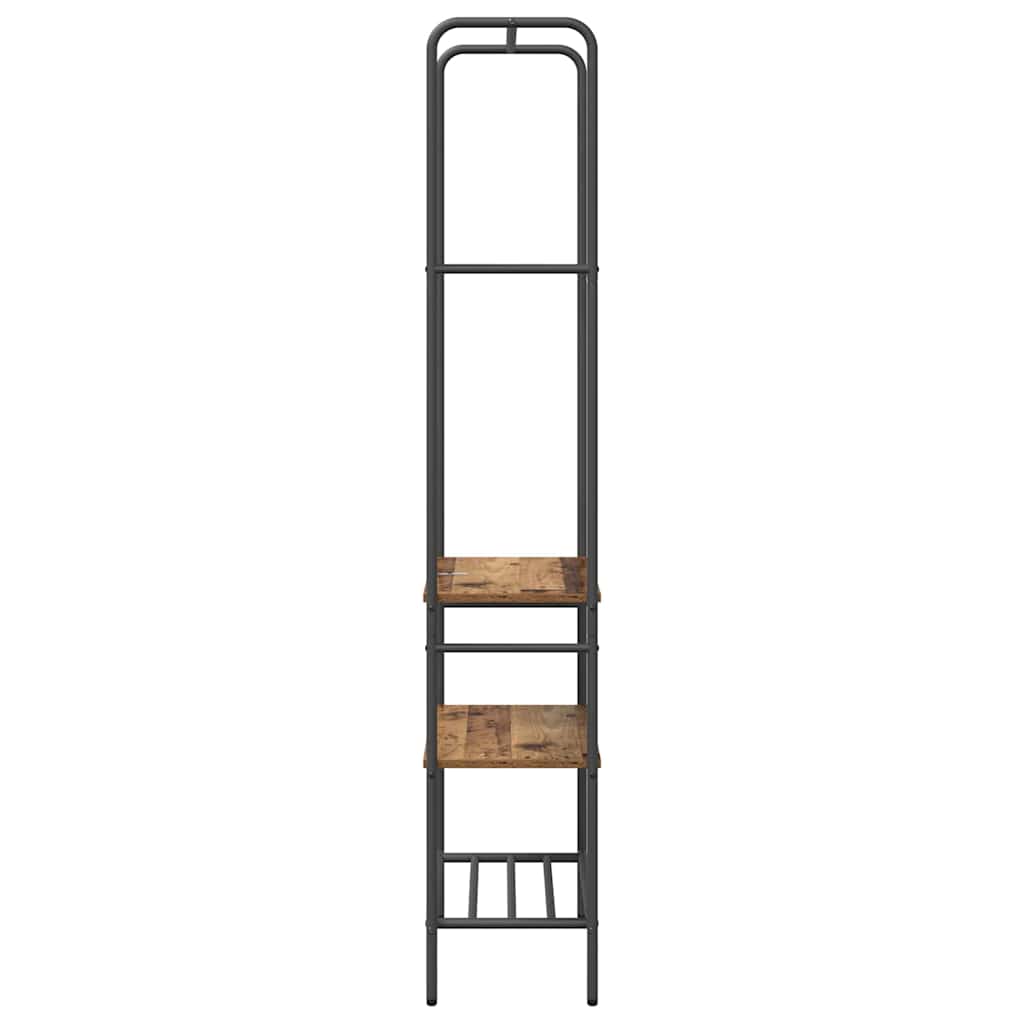 Kledingrek met plank Oud hout 60 x 30 x 171 cm Bewerkt hout is nu te koop bij PeponiXL, paradijselijk wonen!
