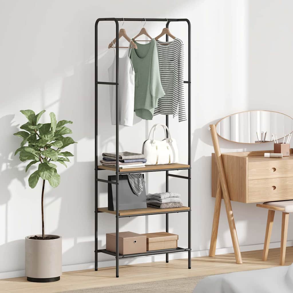 Kledingrek Artisan Eiken 60 x 30 x 171 cm Bewerkt hout is nu te koop bij PeponiXL, paradijselijk wonen!