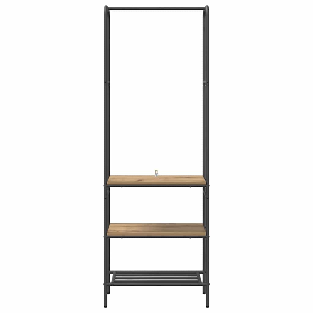 Kledingrek Artisan Eiken 60 x 30 x 171 cm Bewerkt hout is nu te koop bij PeponiXL, paradijselijk wonen!