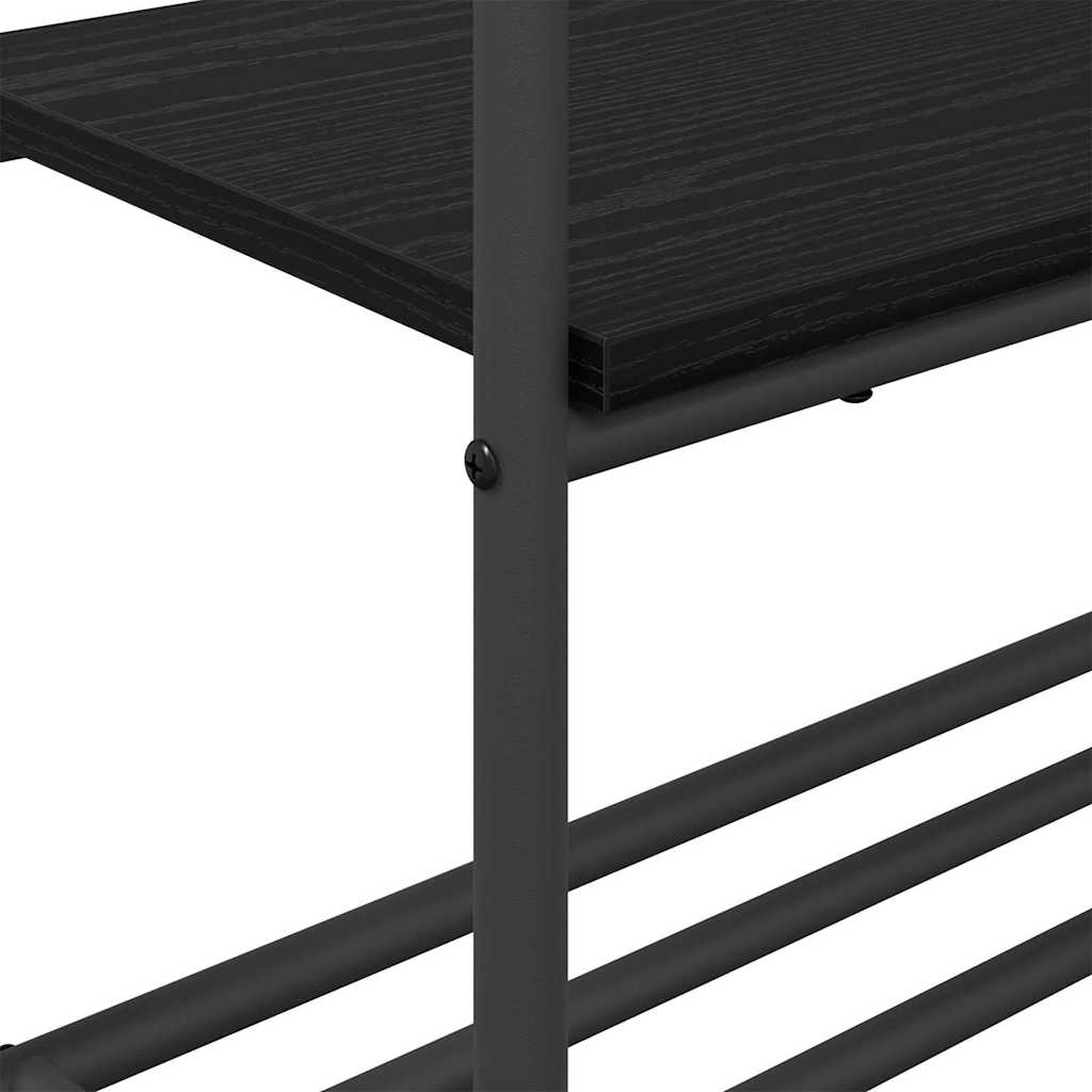 Kledingrek met plank Zwart Eiken 77 x 30 x 171 cm Bewerkt hout is nu te koop bij PeponiXL, paradijselijk wonen!