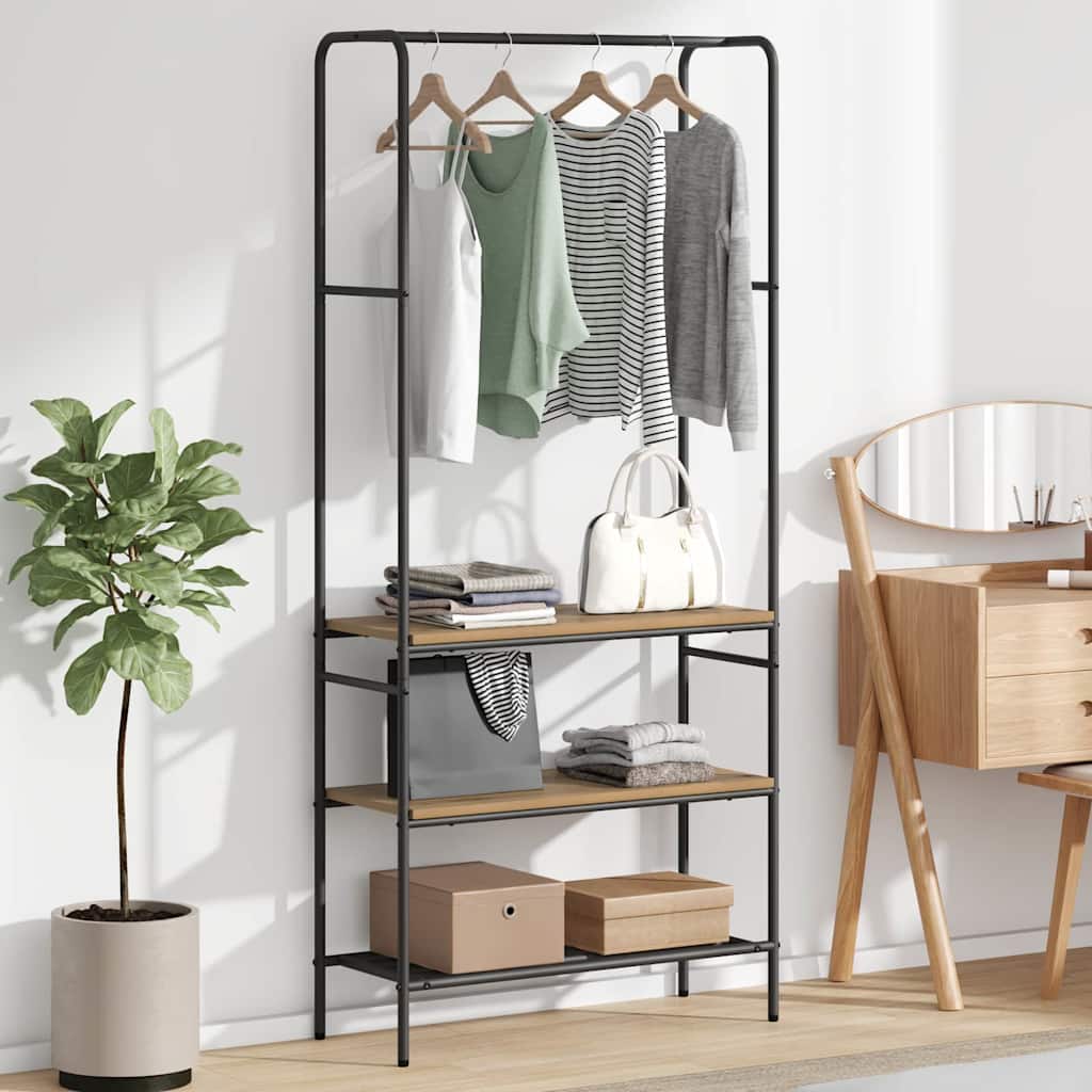 Kledingrek Artisan Eiken 77 x 30 x 171 cm Bewerkt hout is nu te koop bij PeponiXL, paradijselijk wonen!