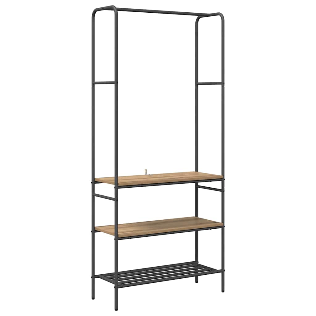 Kledingrek Artisan Eiken 77 x 30 x 171 cm Bewerkt hout is nu te koop bij PeponiXL, paradijselijk wonen!