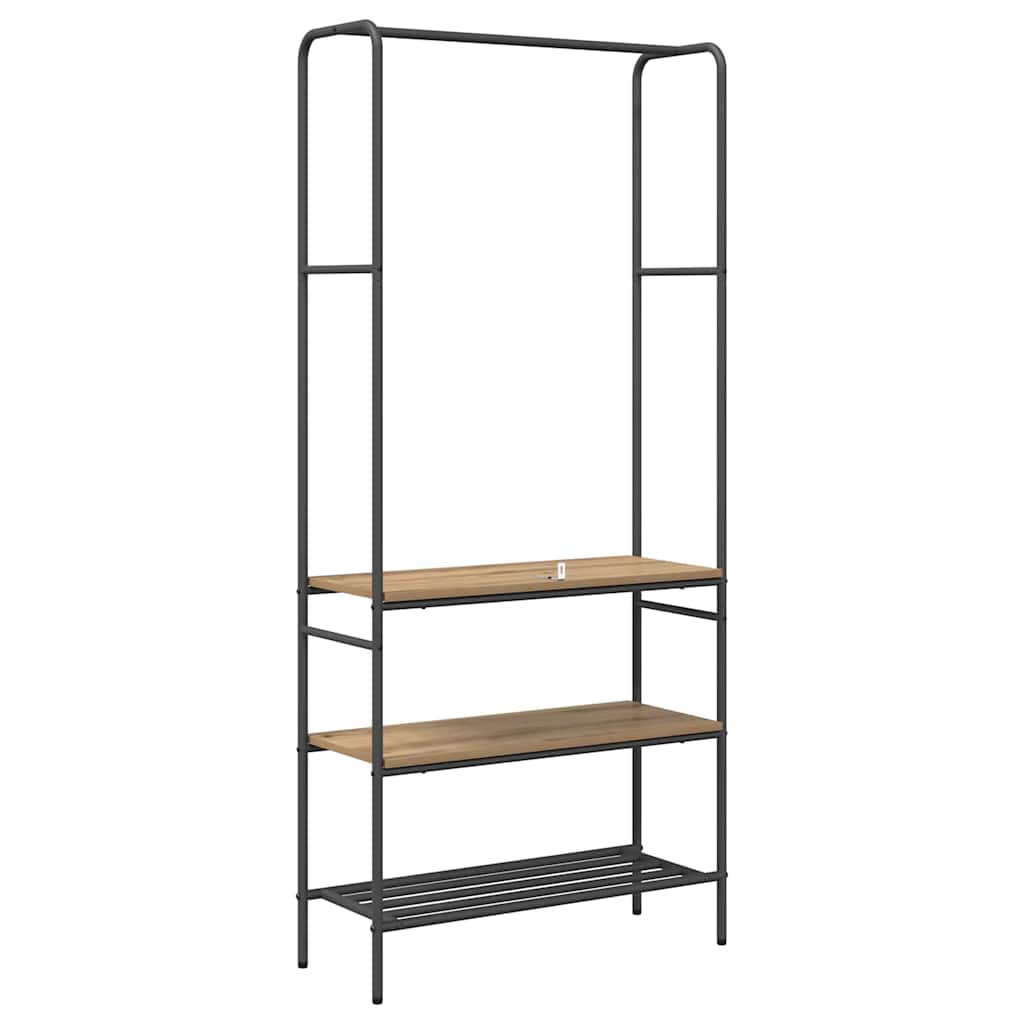 Kledingrek Artisan Eiken 77 x 30 x 171 cm Bewerkt hout is nu te koop bij PeponiXL, paradijselijk wonen!