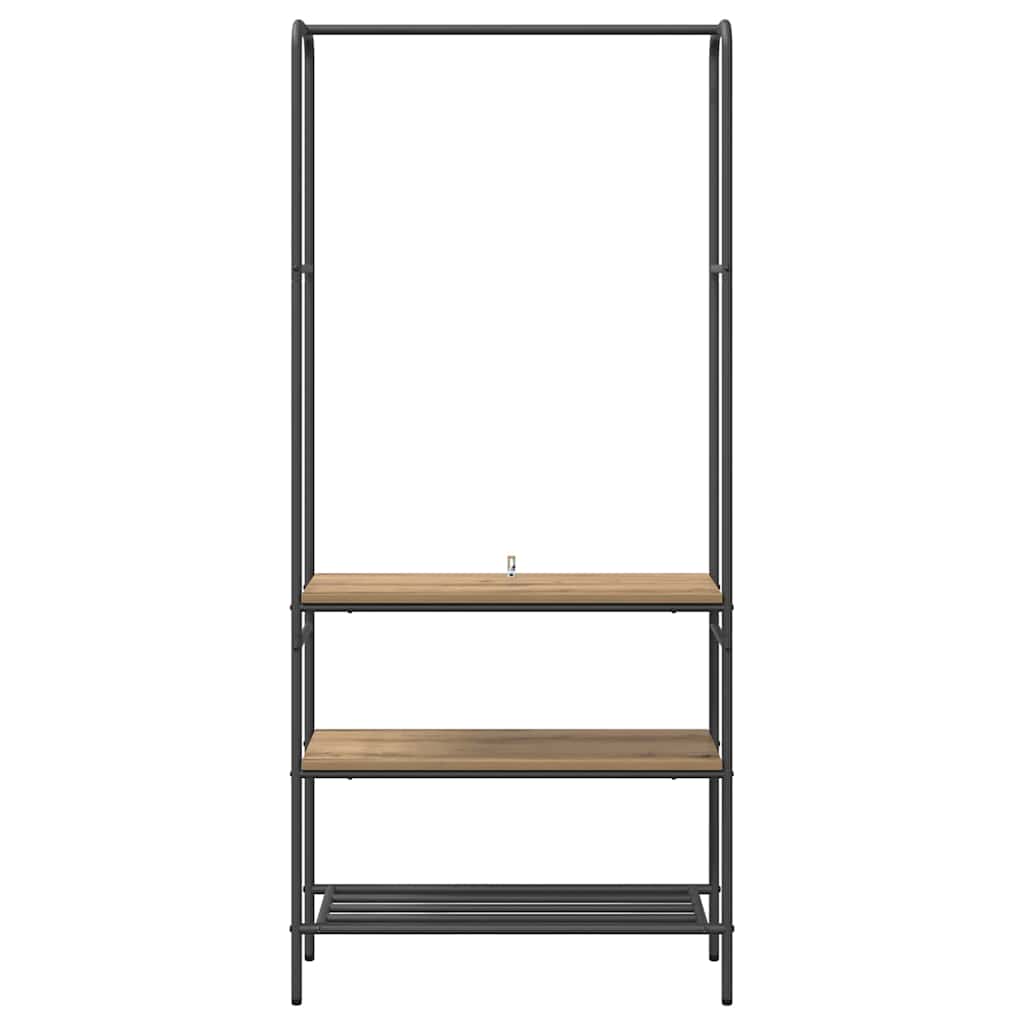 Kledingrek Artisan Eiken 77 x 30 x 171 cm Bewerkt hout is nu te koop bij PeponiXL, paradijselijk wonen!